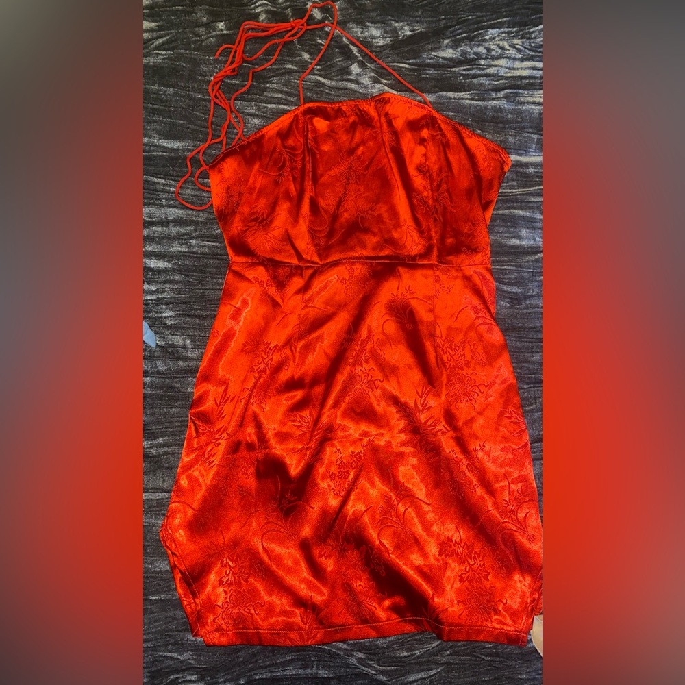 Red mini dress